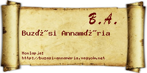 Buzási Annamária névjegykártya